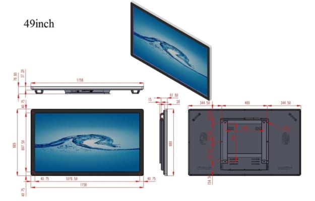 Màn hình quảng cáo cảm ứng treo tường 49inch | LG, Samsung | CYL-TH490B1-WS